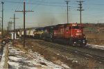Grain train rolls east